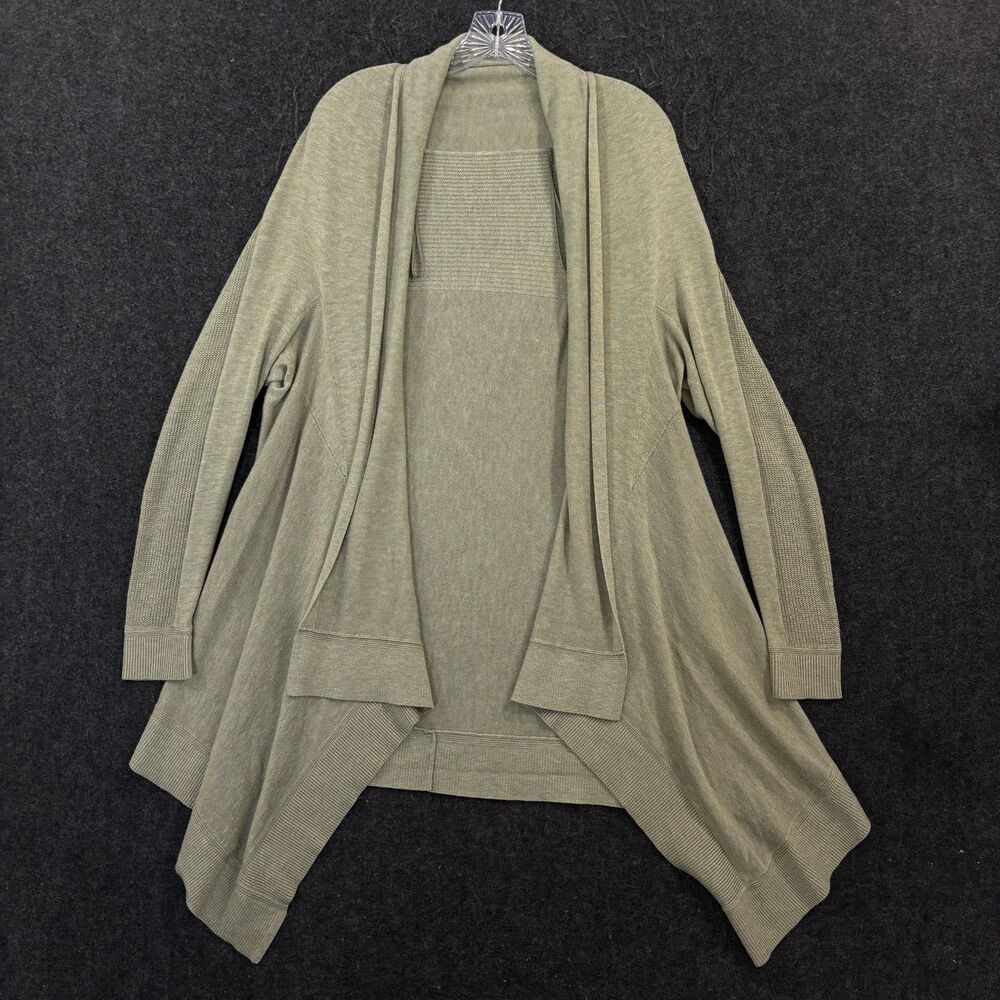 Lululemon Cashlu Knit Wrap Women's Medium Heathered Rosemary Open Front Cardigan